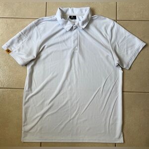SR Mens Polo Pullover 3 Button Top White Short Sleeves Collar Size Large